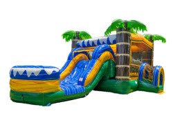 Paradise Palms Bounce House + Slide Combo (Wet)